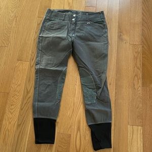 Equine Couture Gray Knee Patch Breeches - 32R